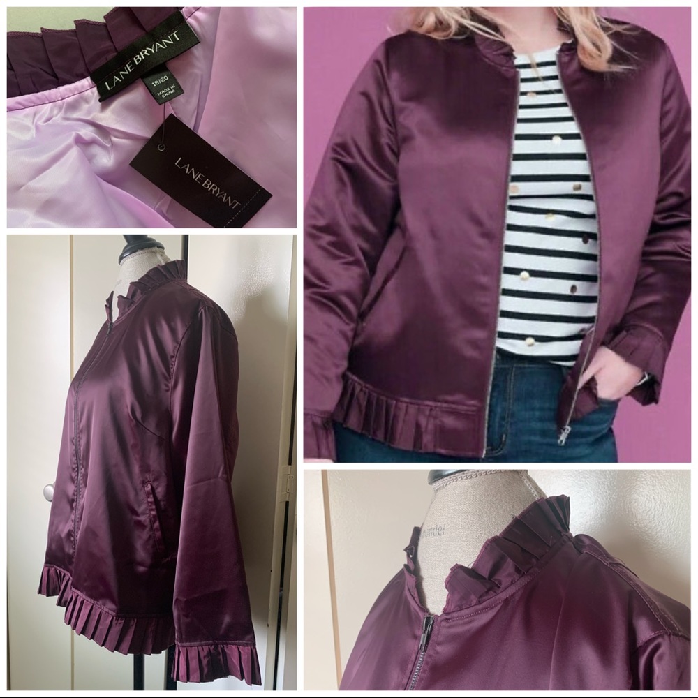 NWT Lane Bryant satin Bomber jacket 18/20 HTF